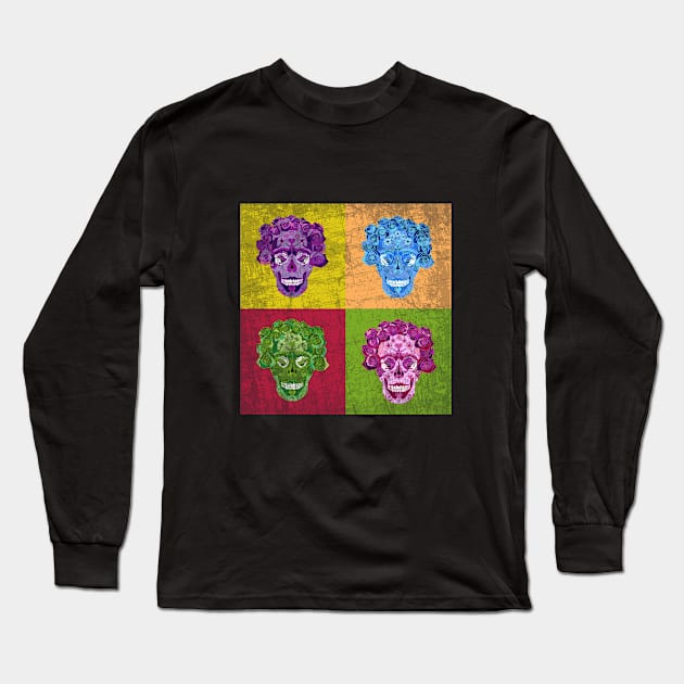 Celebration of Souls, Custom Andy Warhol Inspired design, Dark Art, Skull Art, Occult design, Alt drawing, Digital art design Long Sleeve T-Shirt by AYar